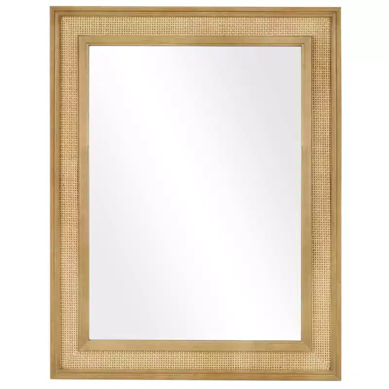 WallBeyond 27"x34" Rattan Mirror Light Brown