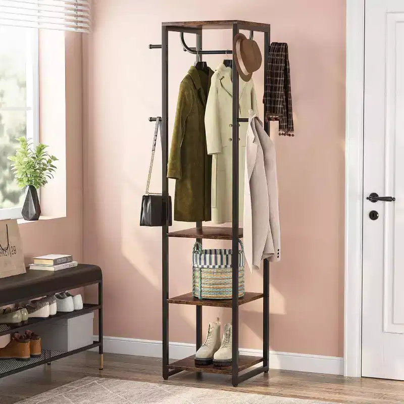 Freestanding Coat Rack Brown