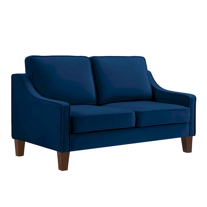 Velvet Loveseat Sofa with Square Arms, 51.5