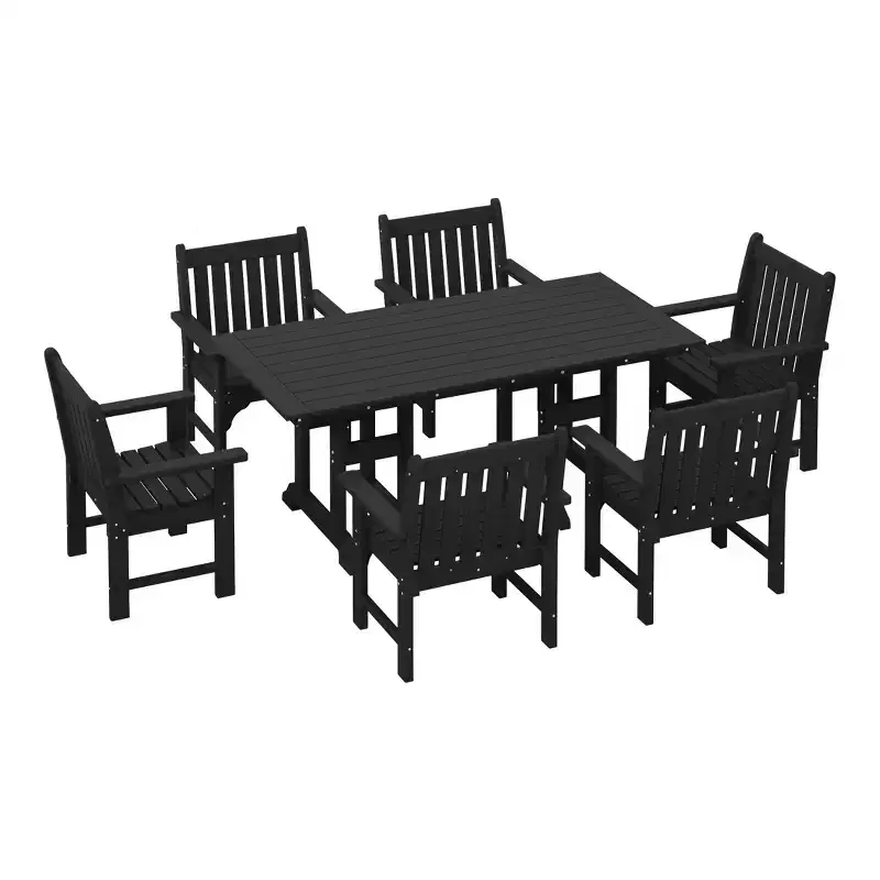 WestinTrends Malibu 7-Piece HDPE Outdoor Dining Patio Table and Chairs Set