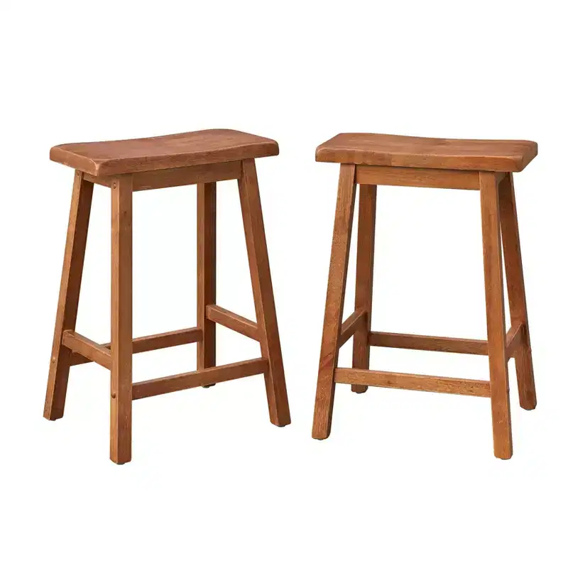 Buylateral Set of 2 Marney Counter Height 24" Saddle Stool Driftwood