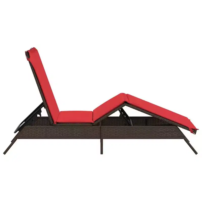 vidaXL Patio Sun Lounger PE rattan Extra Long Adjustable Footrests