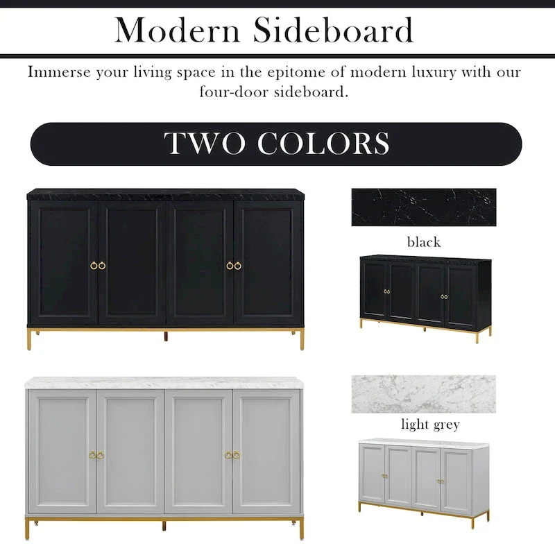59 Sideboard Buffet Cabinet with Adjustable Shelf