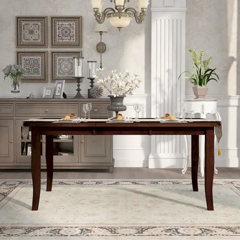 Zita Espresso 72-inch Wood Expandable Dining Table