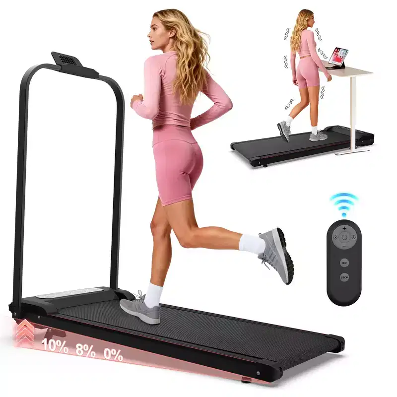 Whisen 2 in 1 Upgrade Foldable Treadmills, Home Exercise Equipment Treadmills, Under Desk Walking Pad with Handle Bar & Incline