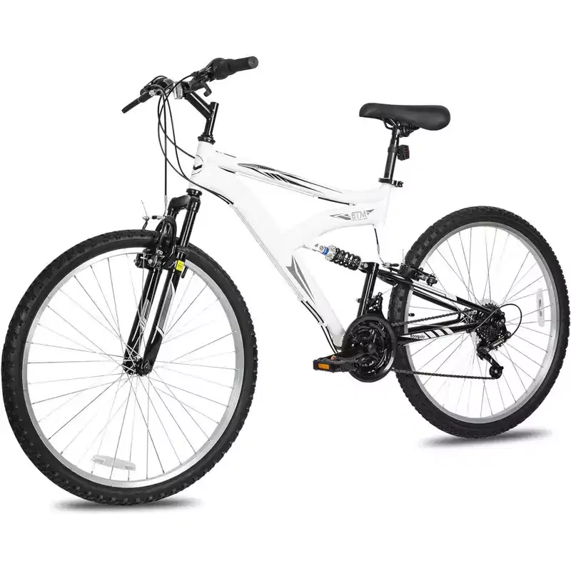 hykolity 26 27.5 Wheel Mountain Bike, 18 Speed MTB Bicycle with Full Suspension, Adjustable Saddle for Outdoor Cycling Men Women