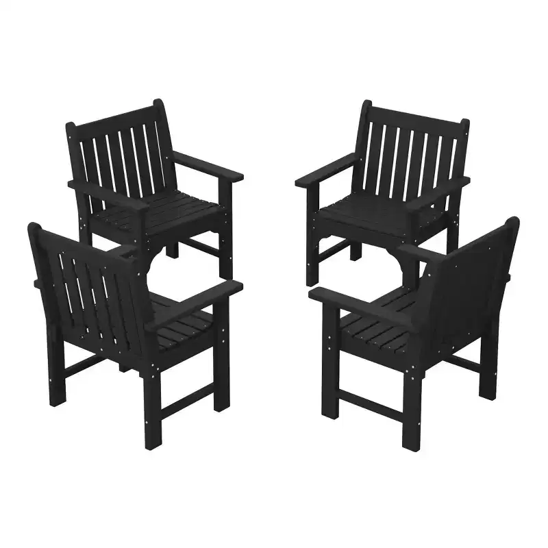 WestinTrends Outdoor Patio HDPE Adirondack Dining Arm Chairs (Set of 4)