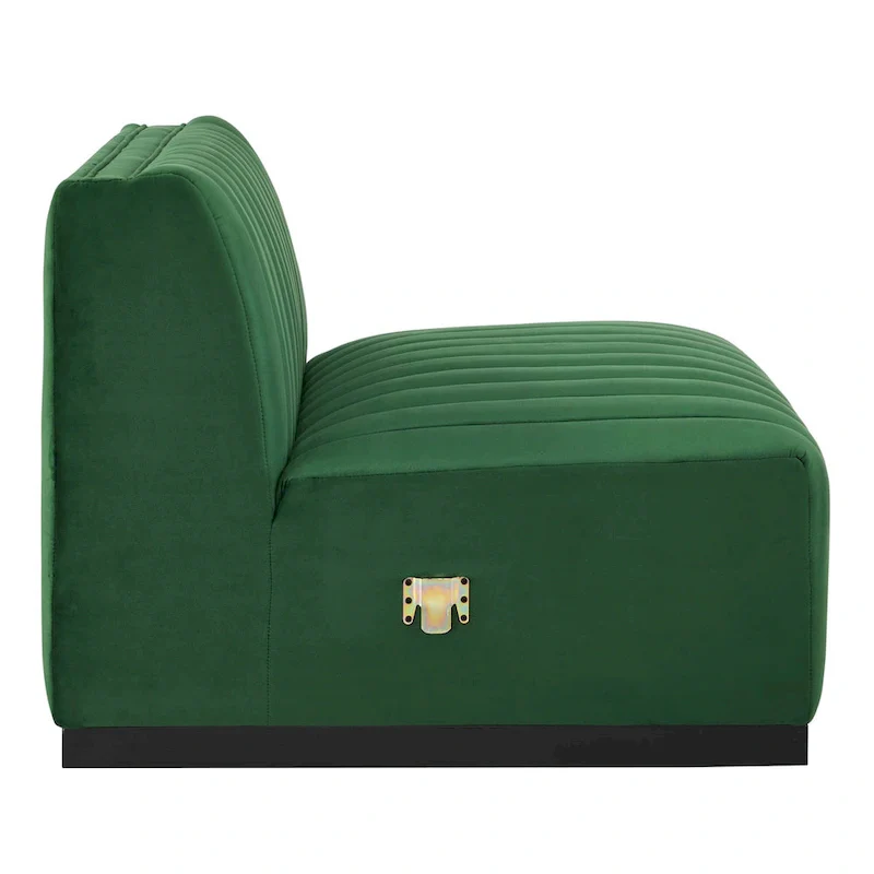Channel Tufted Velvet Upholstered Sofa