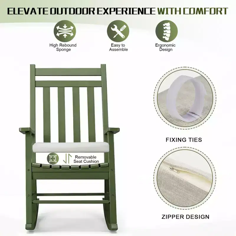 Karl Home | Solid Wood Patio Rocking Chair