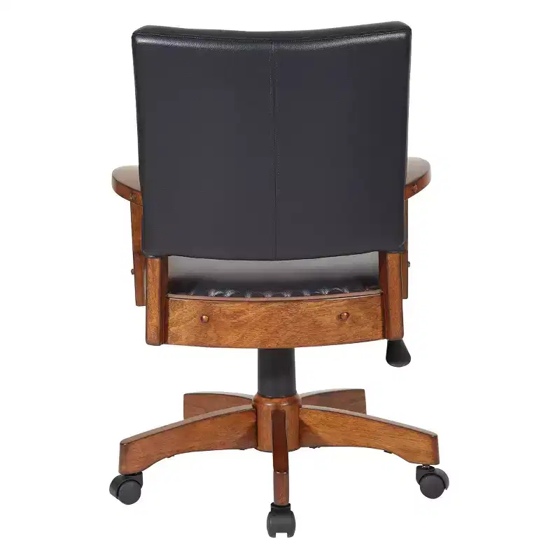 Wood Bankers Chair Black - OSP Home Furnishings: Swivel Desk Chair with Padded Seat & Adjustable Height