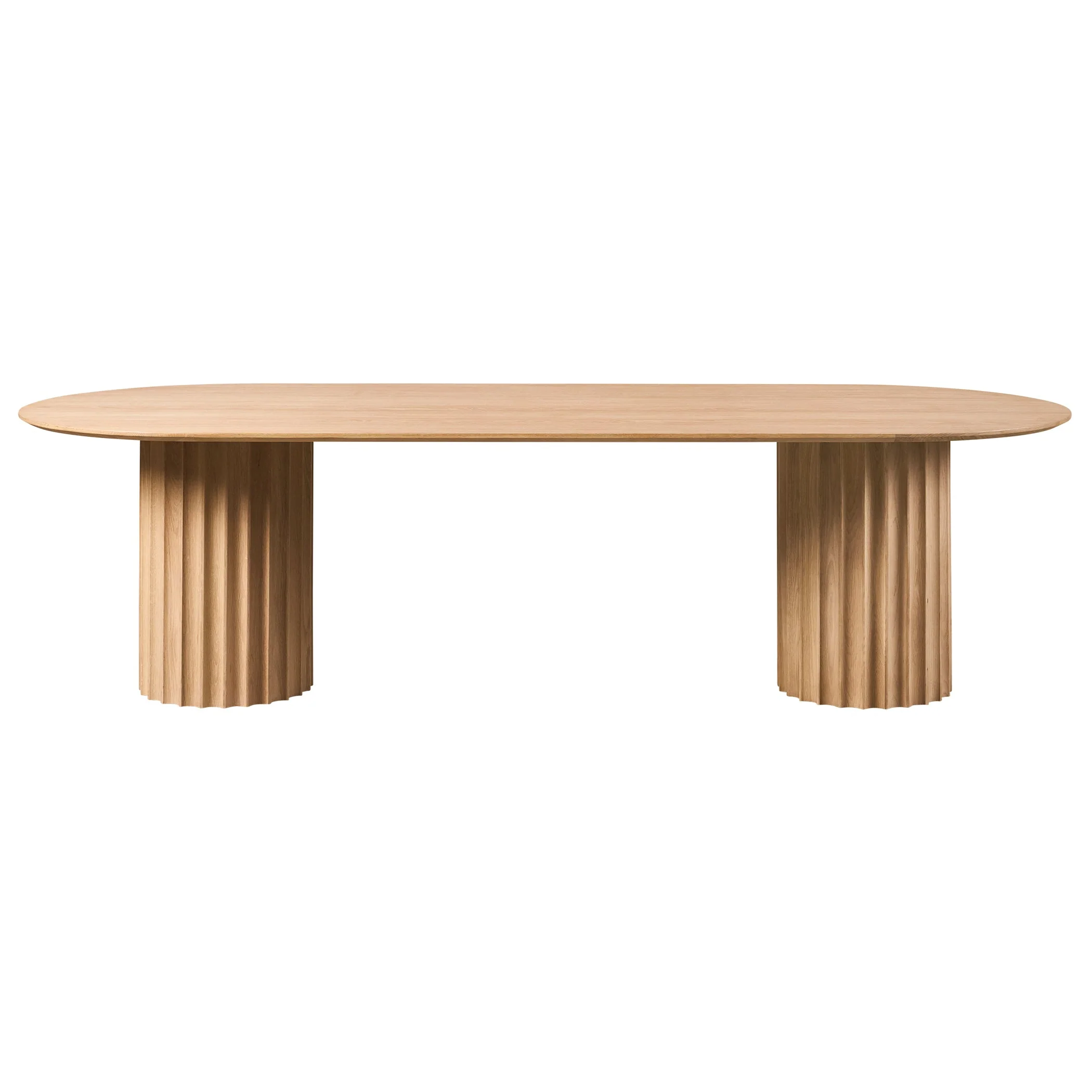 Modern Solid Oak Oval Dining Table with Adjustable Feet for Dining Rooms