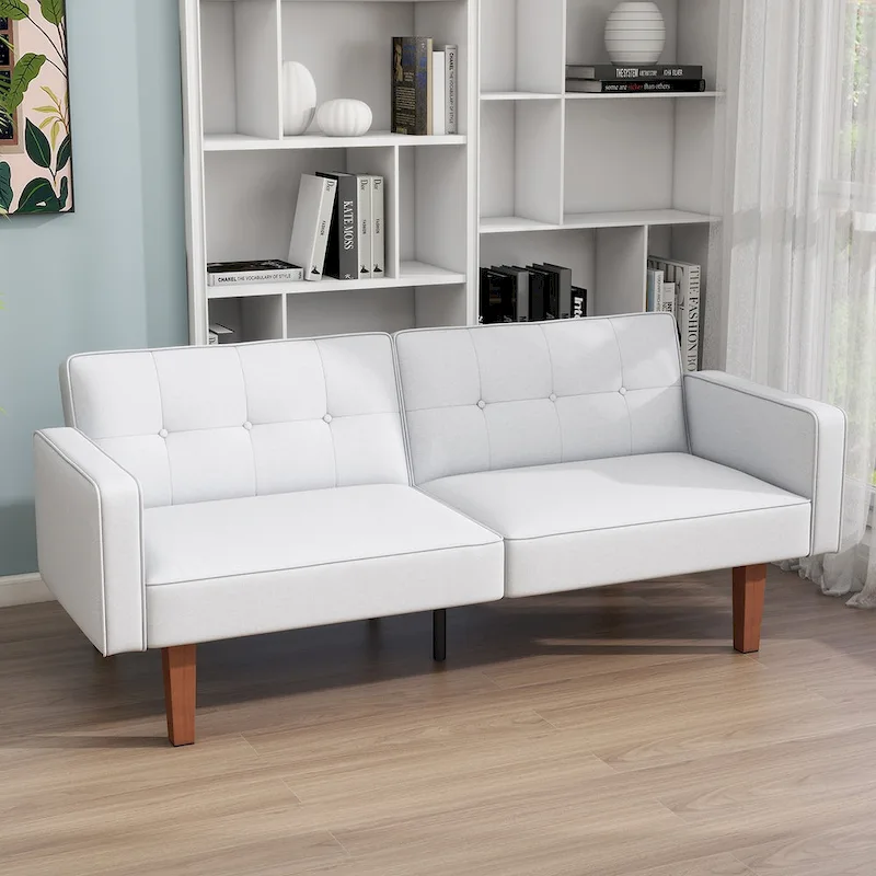 68 in. Twin Size Convertible Sofa Bed with Tufted Split Back and Adjustable Positions, 5 Colors