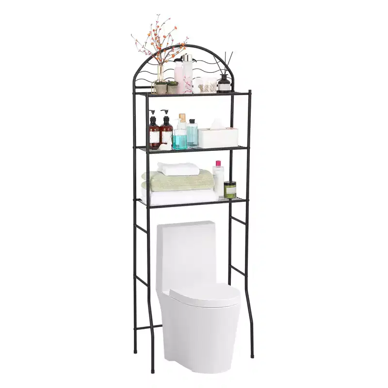 3 Tier Over the Toilet Storage Shelf, Metal Bathroom Organizer, Space Saving Shelves Rack