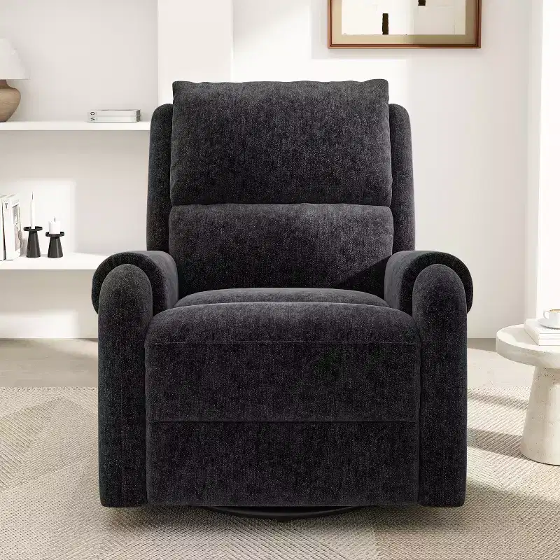 Modern Swivel Rocking Chenille Upholstered Massage Recliner Chair