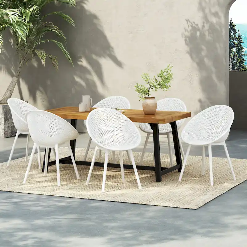Christopher Knight Home Virella Outdoor Acacia Wood 7pc Patio Dining Set