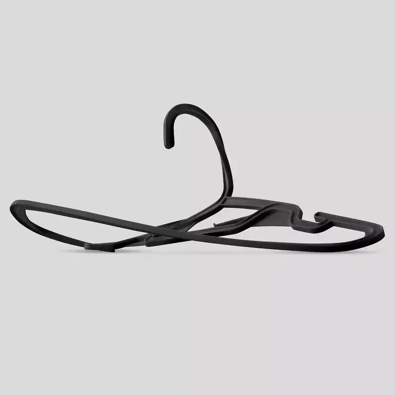 IRIS USA Clothes Hangers, Durable Flexible Plastic Hangers with Shoulder Grooves & Accessory Hooks