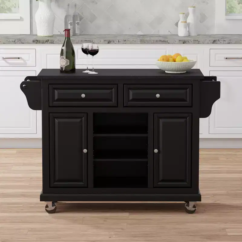 Glenwillow Home Kitchen Cart with Locking Casters