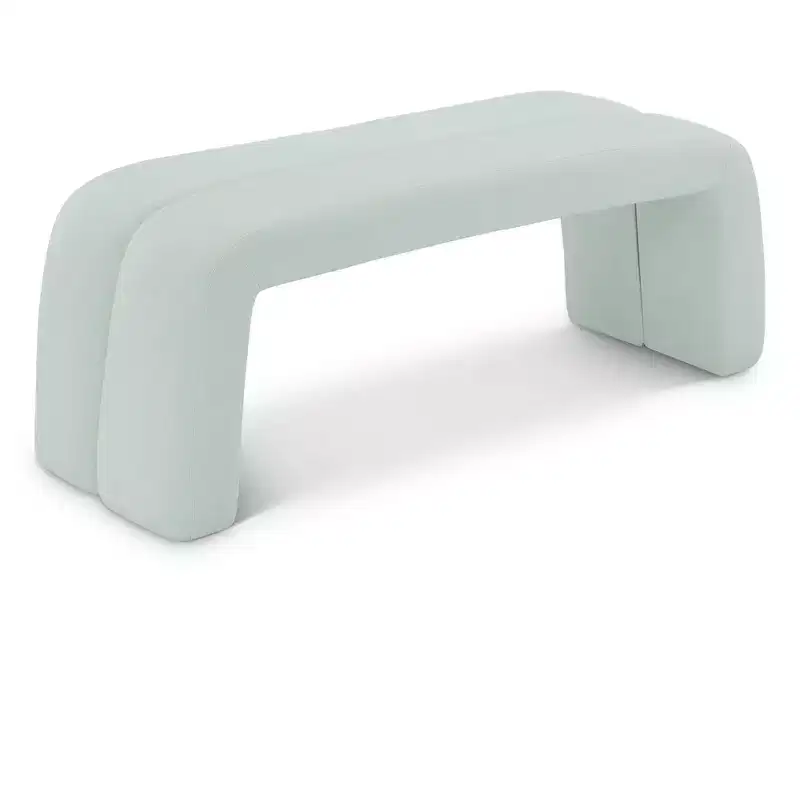 Meridian Furniture,Arc Mint Vegan Leather Bench