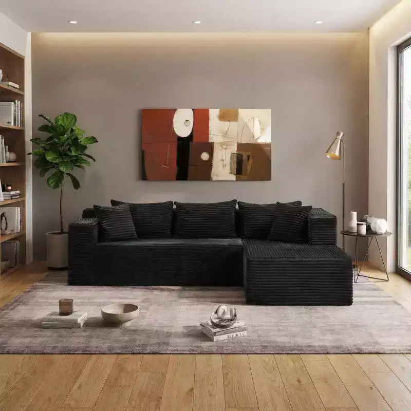 106 Modular Cloud Sectional, 3-Seat L-Shape Sofa with Oversized Chaise, Memory-Foam Deep Seat, Tool-Free Setup