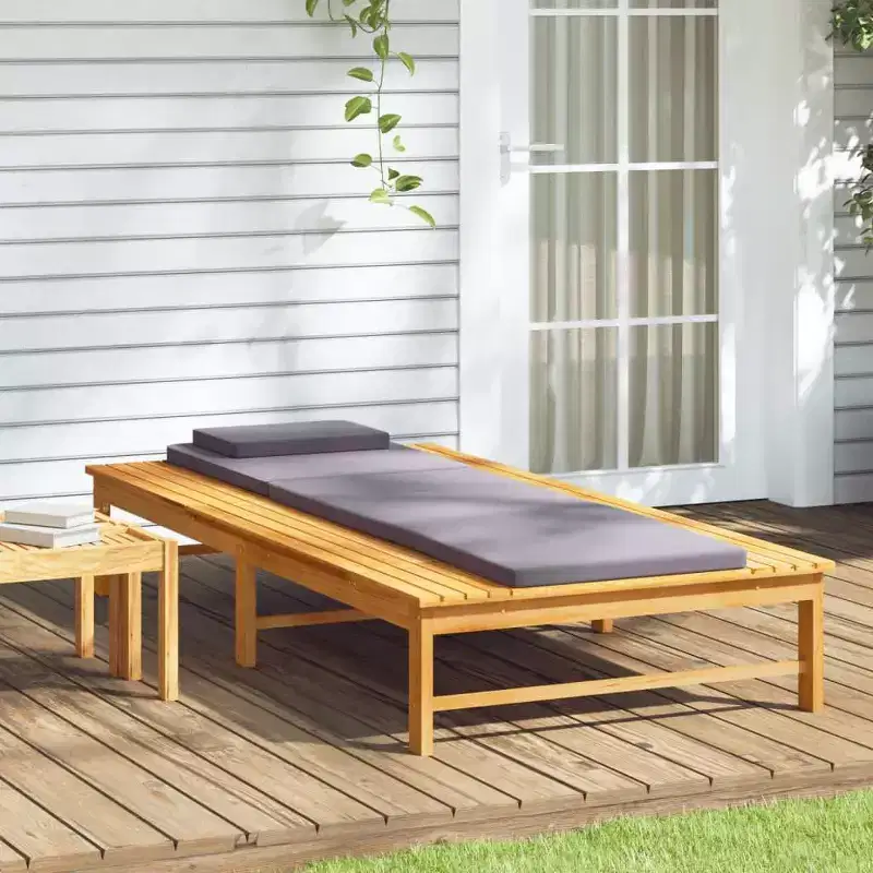 vidaXL Sun Lounger Solid Acacia wood Standard