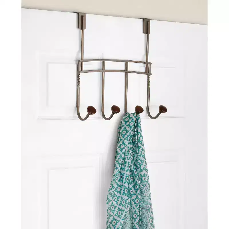 Spectrum Diversified Cambridge Over The Door 4 Hook Rack Ivory