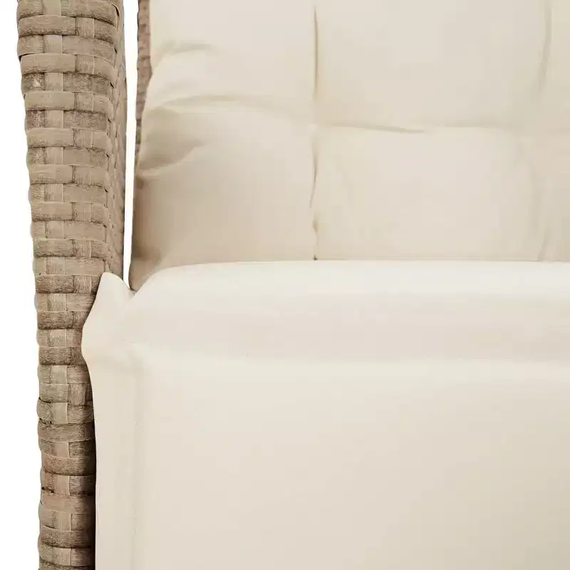 vidaXL 5 Piece Patio Dining Set with Cushions Beige Poly Rattan