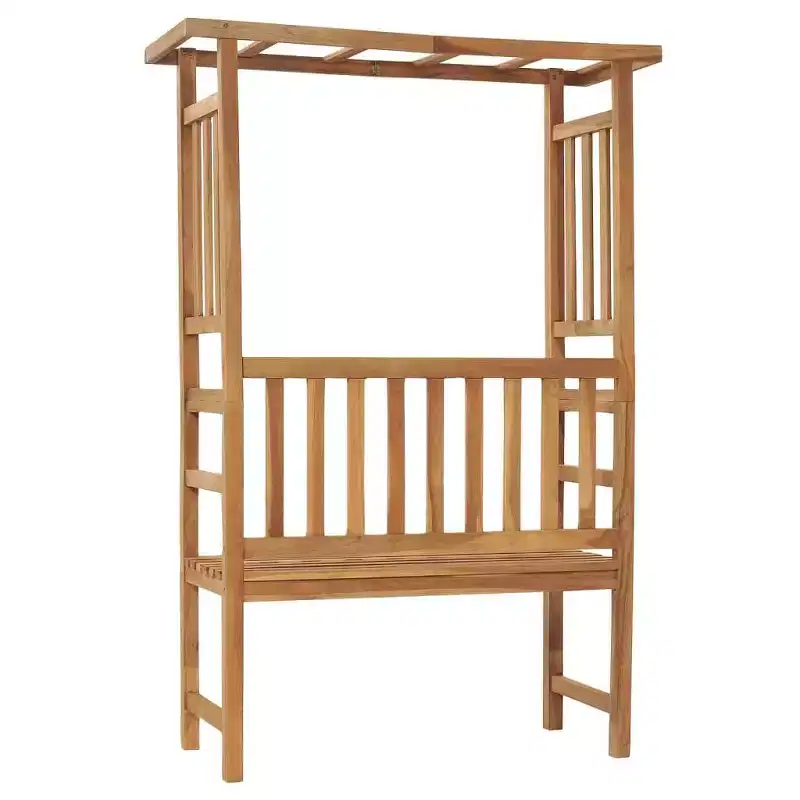 vidaXL Patio Bench with Pergola 45.3 Solid Teak Wood
