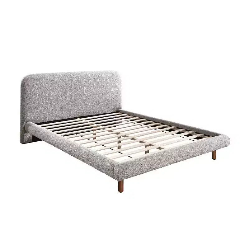 87.8" Queen Bed" Cleo Beds Gray Boucle - Acme Furniture