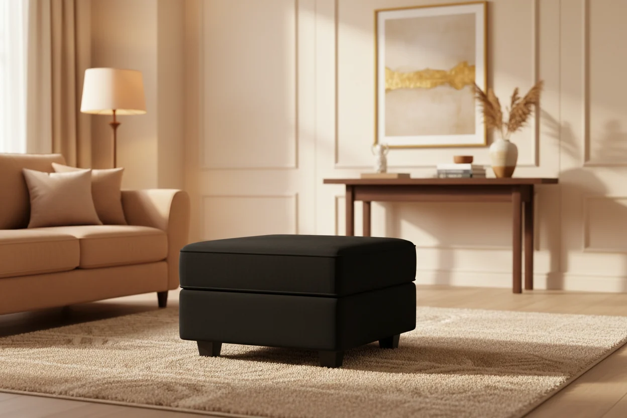 Velvet Ottoman with Storage and Adjustable Armrest/Backrest