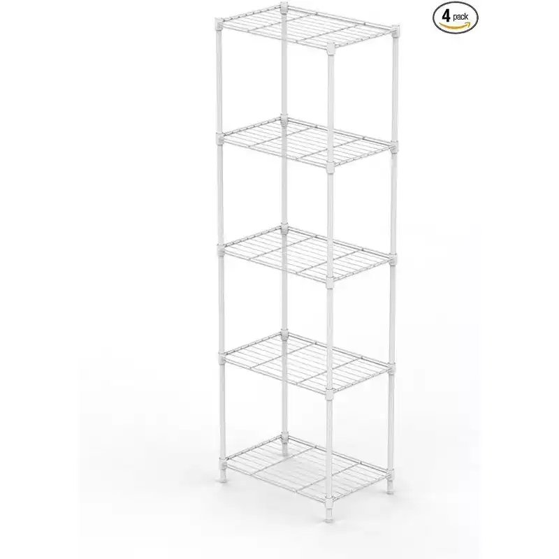 5-Tier Wire Shelving Storage Shelving Unit, Small Kitchen Shelves Metal Adjustable Garage Shelving for Pantry Shelf Kitchen Garage