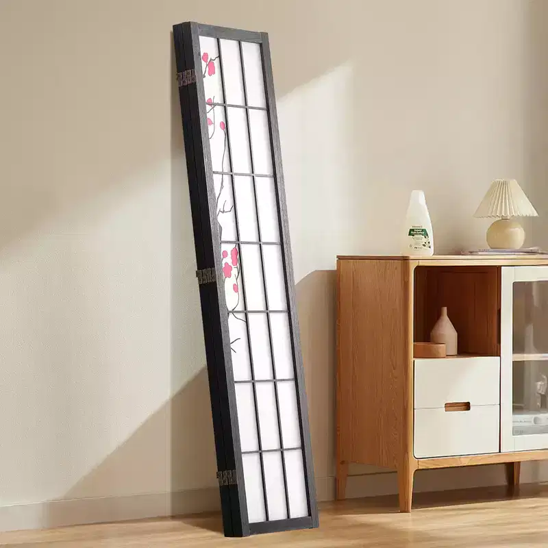 VEVOR Room Divider, 4 Panel Japanese Room Divider Screen, Wood Folding Privacy Screen Indoor, Partition Portable Decoration Dividers Brown+White