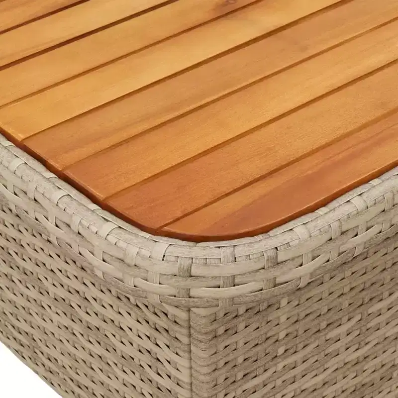vidaXL 5 Piece Patio Dining Set with Cushions Beige Poly Rattan