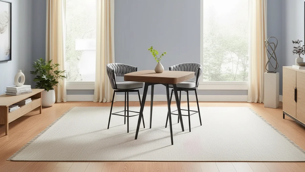 26 Gray and Black Fabric and Metal Counter Height Swivel Bar Chairs