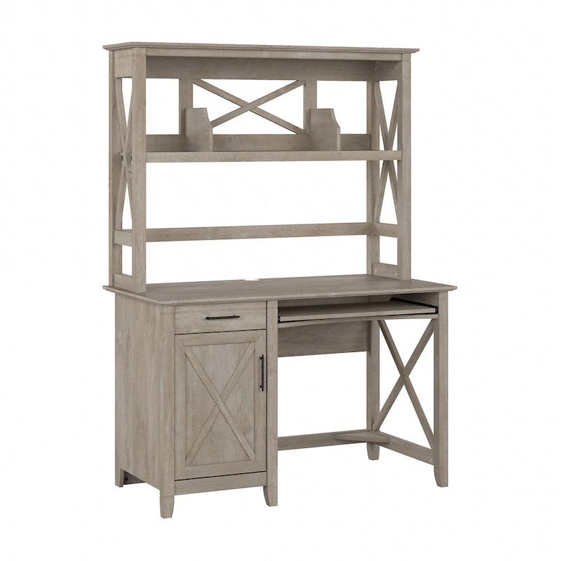 Key West 48W Small Computer Desk with Hutch by Bush Furniture