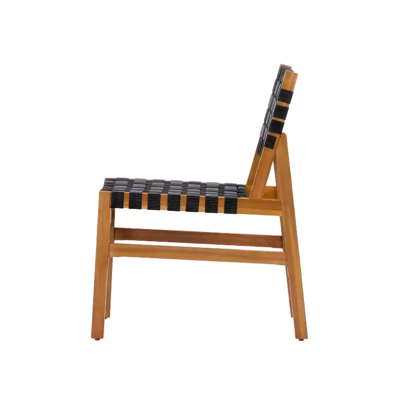 Christopher Knight Home Prasert Modern Acacia Wood Patio Side Chairs with PE Woven Rope (Set of 2)