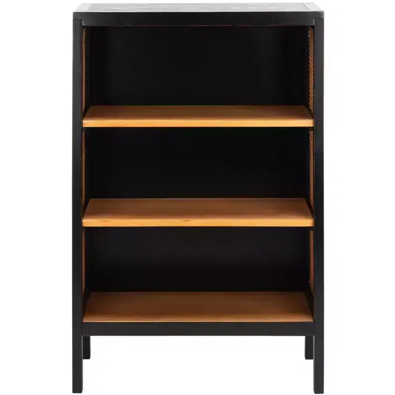 3 Shelf Wood Back Etagere - Black/Natural