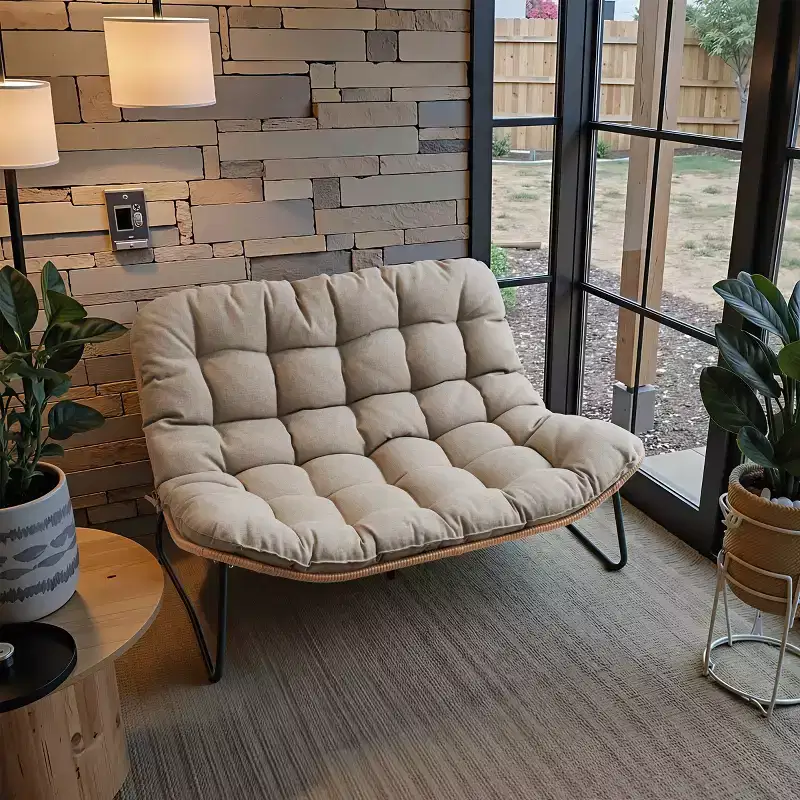 Crestlive Products Outdoor Patio Loveseat All-Weather Rattan With Soft Cushions For Balcony Poolside