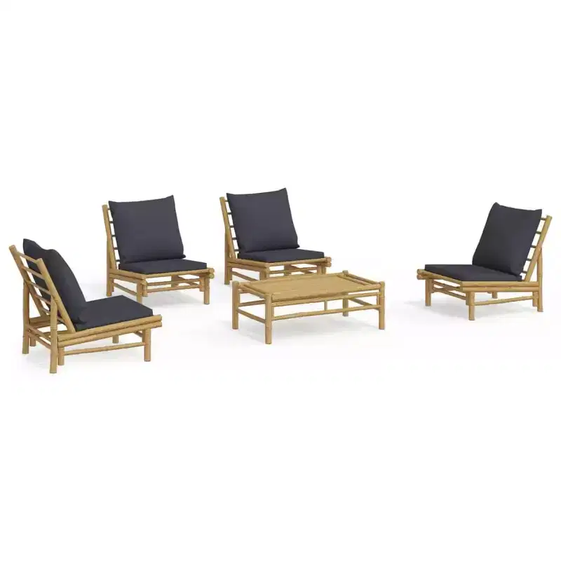 vidaXL Garden Lounge Set Natural Bamboo,