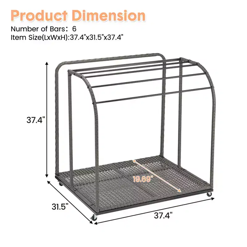 Pool Towel Rack Outdoor,Towel Rack Freestanding,5 Bar Pool Towel Rack with Rattan Base,Rattan Weaving Outdoor Towel Rack,Storage Organizer