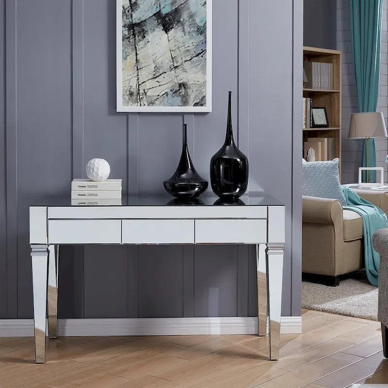 Silver Mirrored Desk