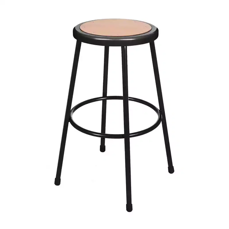 30" Heavy Duty Steel Barstools Black - : No Assembly, Masonite Seat, 300lb Capacity