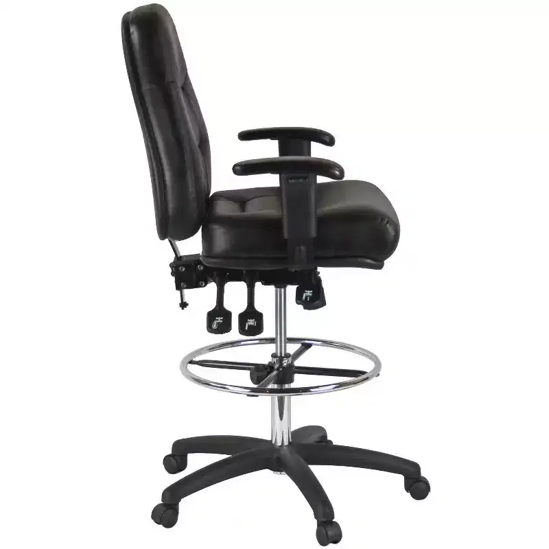 PREMIUM LEATHER DRAFTING CHAIR WITH ARMS