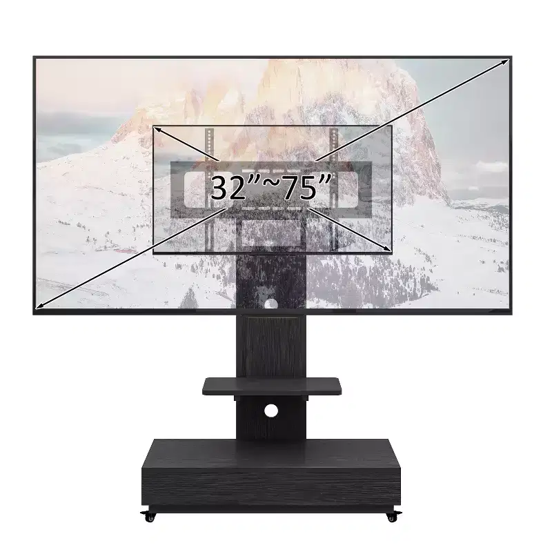 TV Stand for 32-75 TVs, Adjustable Height Mobile TV Cart with Drawer and Wheels for Living Room, Bedroom, Offices -ModernLuxe