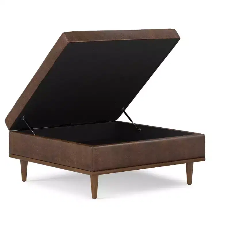 Pearl 38 inch Wide Transitional Contemporary Square Table Ottoman