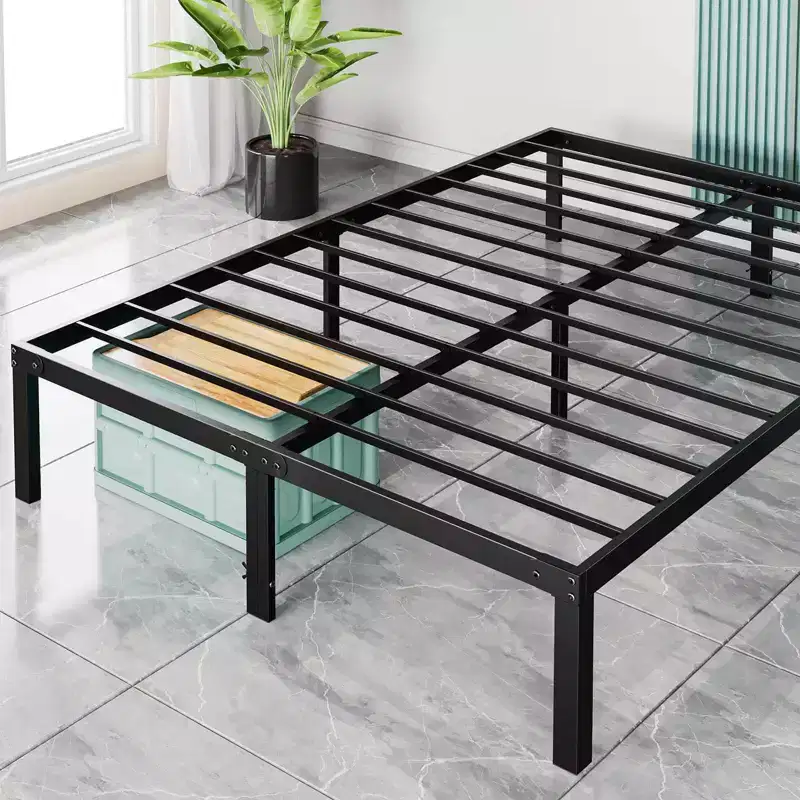 Alvantor Heavy Duty Metal Bed Frame with Steel Slat Support  No Box Spring Needed, 12 Underbed Storage, Quick Assembly, 300 lb Capacity (Full)