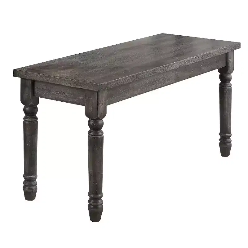 Wallace Bench Weathered Blue Washed - Acme Furniture: Rubberwood Frame, 250lb Capacity, Rectangle Shape
