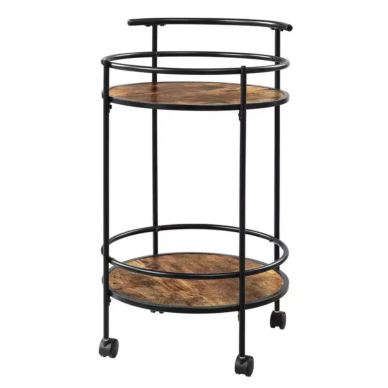 Breighton Home Designs2Go Charlie Serving Bar Cart in Barnwood/Black