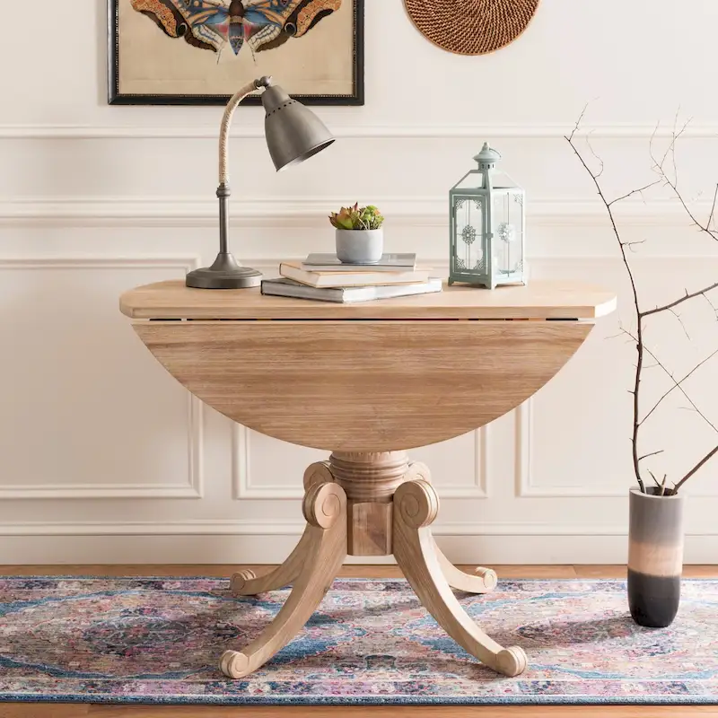 Antique White Drop Leaf Dining Table 43 W x 43 D x 31 H 43Wx43Dx31H