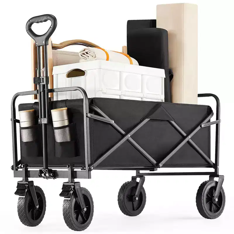 Heavy-Duty All-Terrain Folding Wagon - 330 lb Capacity for Camping/Grocery Shopping