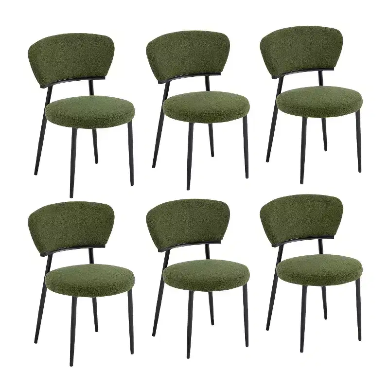 Christopher Knight Home Atrass Upholstered Dining Chair with Metal Legs (Set of 6)